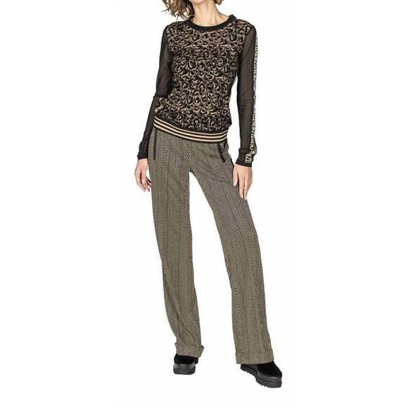 NEW BEATE HEYMANN herringbone trousers in beige/black - Picture 1 of 1